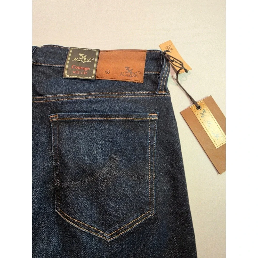 34 Heritage Courage Straight Leg Jeans Mens 32x32 Midnight Tencel 0031015227
